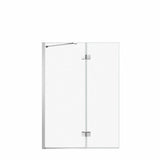 Edge Duo 42 x 58 in. 8 mm Pivot Tub Screen for Alcove Installation with Clear glass in Chrome