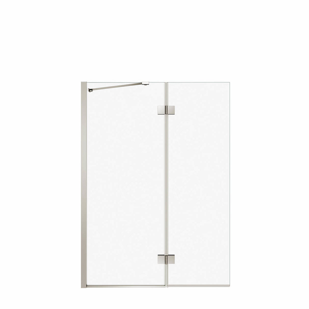 Edge Duo 42 x 58 in. 8 mm Pivot Tub Screen for Alcove Installation with Clear glass in Chrome