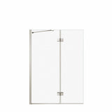 Edge Duo 42 x 58 in. 8 mm Pivot Tub Screen for Alcove Installation with Clear glass in Chrome
