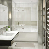 Edge Duo 42 x 58 in. 8 mm Pivot Tub Screen for Alcove Installation with Clear glass in Chrome
