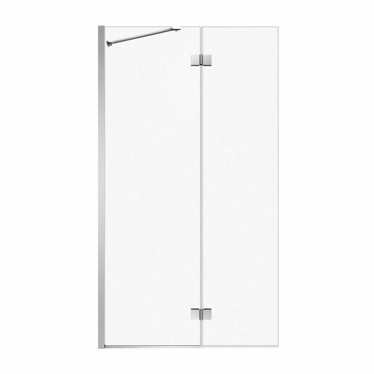 Edge Duo 42 x 75 in. 8 mm Pivot Shower Screen for Alcove Installation with Clear glass in Chrome