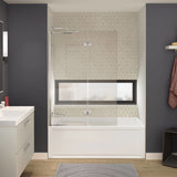 Axial Duo 42 x 58 in. 8 mm Pivot Tub Screen for Alcove Installation with Clear glass in Chrome