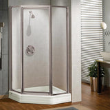 Silhouette Neo-angle 38 x 38 x 70 in. Pivot Shower Door for Corner Installation with Clear glass in Chrome