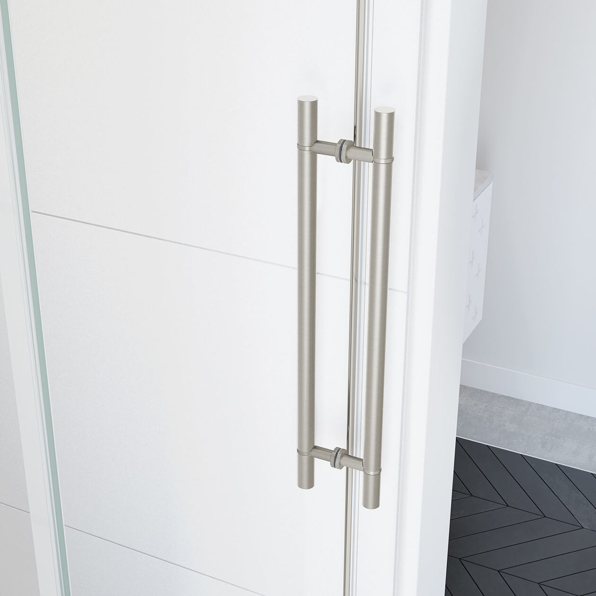 Vela 44 ½-47 x 78 ¾ in. 8mm Sliding Shower Door for Alcove Installation with Clear glass in Chrome