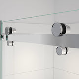 Vela 44 ½-47 x 78 ¾ in. 8mm Sliding Shower Door with Towel Bar for Alcove Installation with Clear glass in Chrome