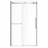 Vela 44 ½-47 x 78 ¾ in. 8mm Sliding Shower Door with Towel Bar for Alcove Installation with Clear glass in Chrome