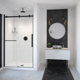 Vela 44 ½-47 x 78 ¾ in. 8mm Sliding Shower Door with Towel Bar for Alcove Installation with Clear glass in Chrome