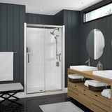 Incognito 74 39-42 x 74 in. 8mm Bypass Shower Door for Alcove Installation with Clear glass in Chrome