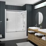 Incognito 57 51-54 x 56 ¾ in. 8mm Bypass Tub Door for Alcove Installation with Clear glass in Chrome