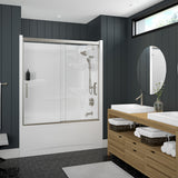 Incognito 57 51-54 x 56 ¾ in. 8mm Bypass Tub Door for Alcove Installation with Clear glass in Chrome