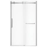 Halo Pro 44 ½-47 x 78 ¾ in. 8 mm Sliding Shower Door with Towel Bar for Alcove Installation with Clear glass in Chrome
