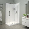 Halo Pro 44 ½-47 x 78 ¾ in. 8 mm Sliding Shower Door with Towel Bar for Alcove Installation with Clear glass in Chrome