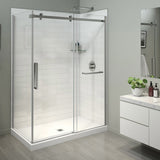 Halo Pro 56 ½-59 x 78 ¾ in. 8 mm Sliding Shower Door with Towel Bar for Alcove Installation with Clear glass in Chrome