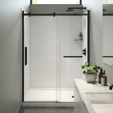 Halo Pro 56 ½-59 x 78 ¾ in. 8 mm Sliding Shower Door with Towel Bar for Alcove Installation with Clear glass in Chrome