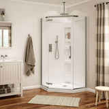 Davana Neo-angle 40 x 40 x 75 in. 8mm Pivot Shower Door for Corner Installation with Clear glass in Chrome