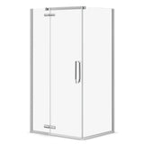 Davana Rectangular 42 x 34 x 75 in. 8mm Pivot Shower Door for Corner Installation with Clear glass in Chrome