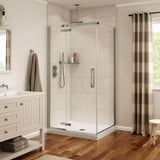 Davana Rectangular 42 x 34 x 75 in. 8mm Pivot Shower Door for Corner Installation with Clear glass in Chrome