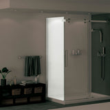Halo Return Panel for 30 in. Base with Clear glass in Chrome