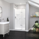 Reveal Sleek 71 41 ½-44 ½ x 71 ½ in. 8mm Pivot Shower Door for Alcove Installation with Clear glass in Chrome