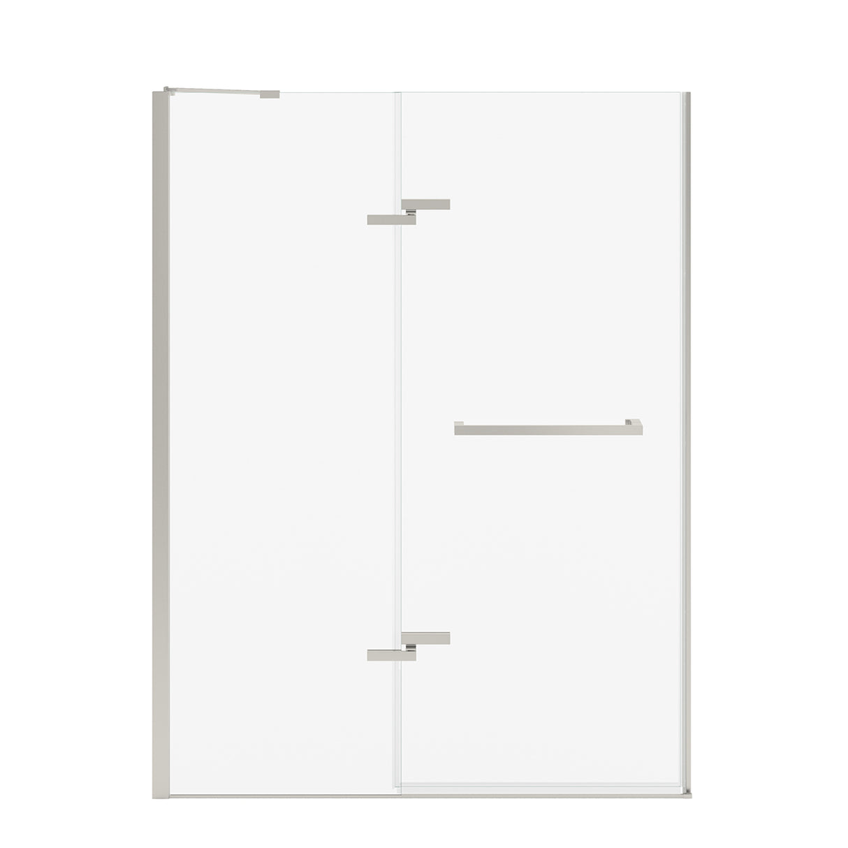 Reveal Sleek 71 51 ½-54 ½ x 71 ½ in. 8mm Pivot Shower Door for Alcove Installation with Clear glass in Chrome