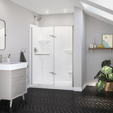 Reveal Sleek 71 51 ½-54 ½ x 71 ½ in. 8mm Pivot Shower Door for Alcove Installation with Clear glass in Chrome
