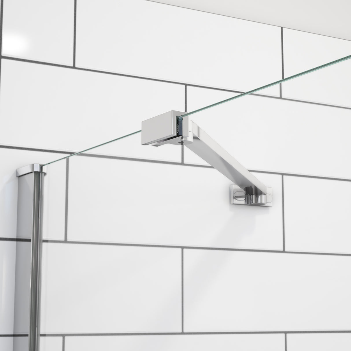 Reveal Sleek 71 56-59 x 71 ½ in. 8mm Pivot Shower Door for Alcove Installation with Clear glass in Chrome