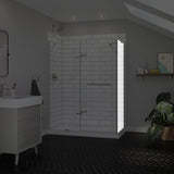 Reveal Sleek 71 Return Panel for 32 in. Base with Clear glass in Chrome