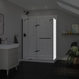 Reveal Sleek 71 Return Panel for 32 in. Base with Clear glass in Chrome
