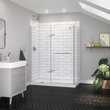 Reveal Sleek 71 Return Panel for 34 in. Base with Clear glass in Chrome