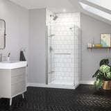 Reveal Sleek 71 Return Panel for 36 in. Base with Clear glass in Chrome