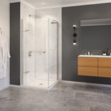 Capella 78 32 ½-35 ½ x 78 in. 8 mm Pivot Shower Door for Alcove Installation with GlassShield glass in Chrome