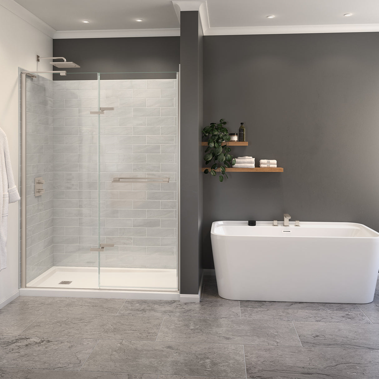 Capella 78 56-59 x 78 in. 8 mm Pivot Shower Door for Alcove Installation with GlassShield glass in Chrome