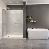 Capella 78 56-59 x 78 in. 8 mm Pivot Shower Door for Alcove Installation with GlassShield glass in Chrome