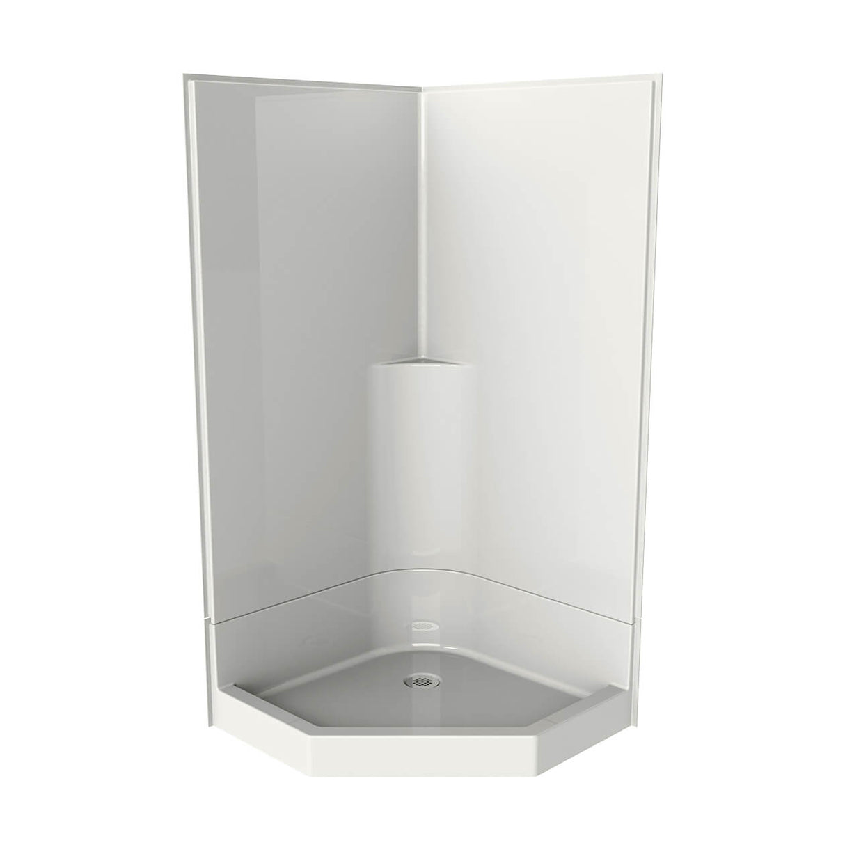 SECCSS36 38 x 38 AcrylX Corner Center Drain Two-Piece Shower in White