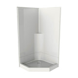 SECCSS36 38 x 38 AcrylX Corner Center Drain Two-Piece Shower in White