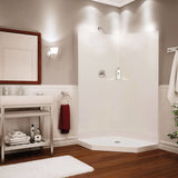 SECCSS36 38 x 38 AcrylX Corner Center Drain Two-Piece Shower in White