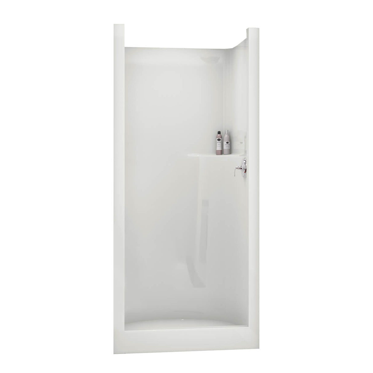 SS32 32 x 33 AcrylX Alcove Center Drain One-Piece Shower in White