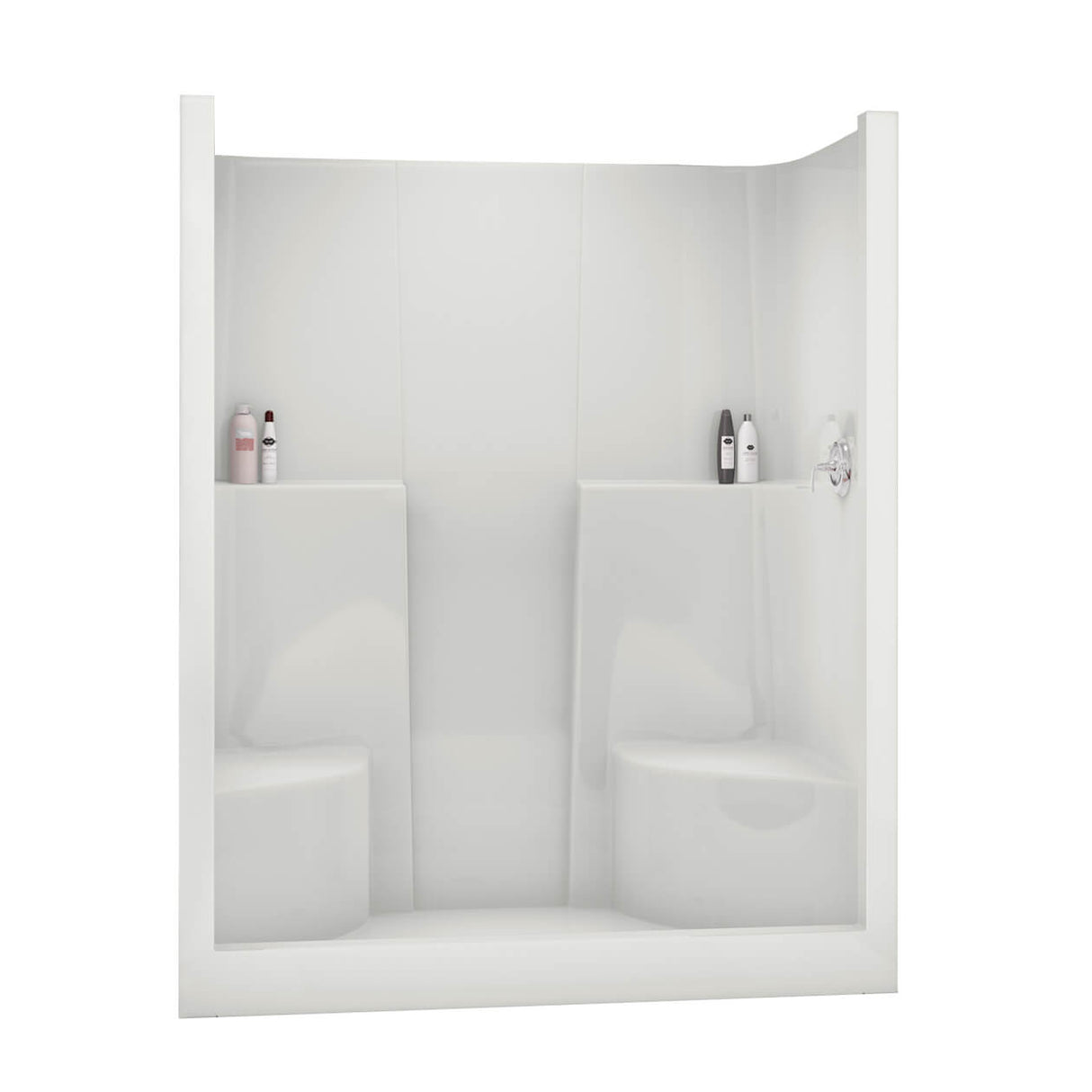 SS3660 AcrylX Alcove Center Drain One-Piece Shower in White