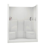 SS3660 AcrylX Alcove Center Drain One-Piece Shower in White