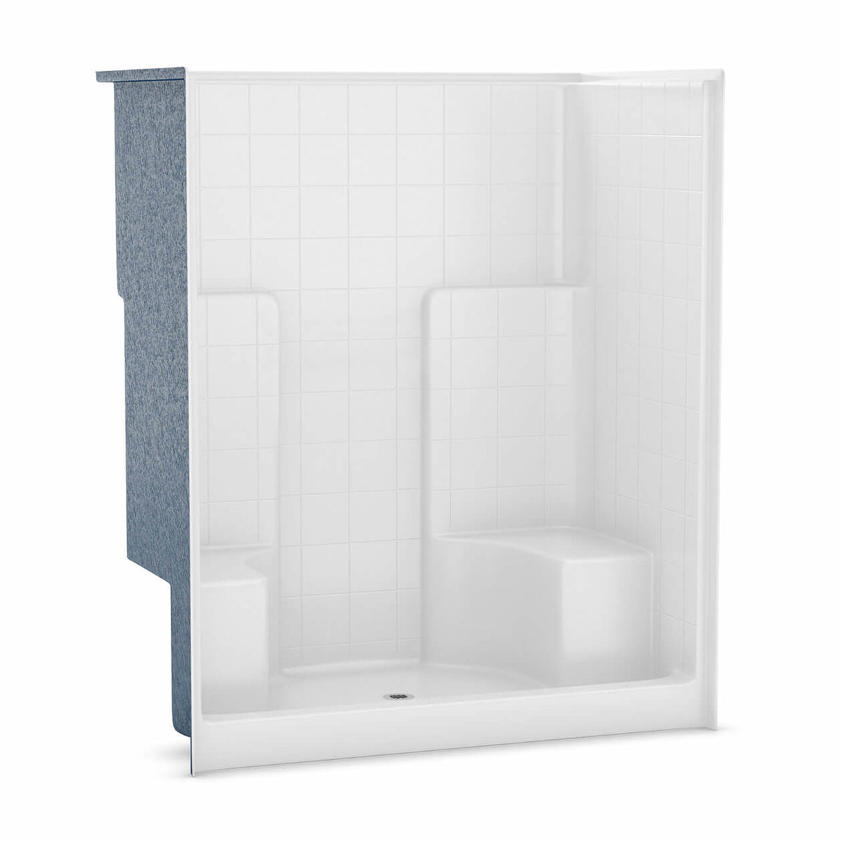 SST3660 AcrylX Alcove Center Drain One-Piece Shower in White
