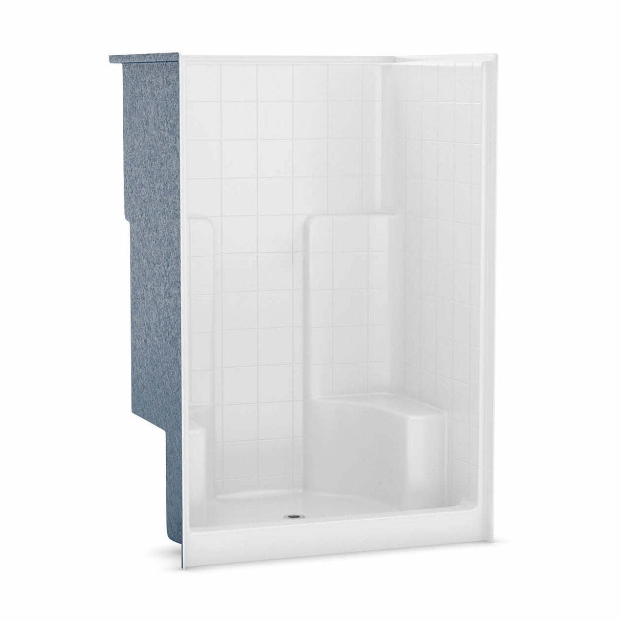 SST3648 AcrylX Alcove Center Drain One-Piece Shower in White