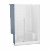 SST3648 AcrylX Alcove Center Drain One-Piece Shower in White