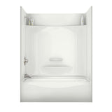 KDTS 3060 AcrylX Alcove Left-Hand Drain Four-Piece Tub Shower in White