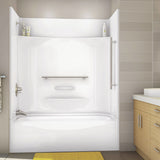 KDTS 3060 AFR AcrylX Alcove Left-Hand Drain Four-Piece Tub Shower in White
