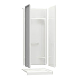 KDS 3232 AcrylX Alcove Center Drain Four-Piece Shower in White