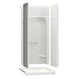 KDS 3636 AFR AcrylX Alcove Center Drain Four-Piece Shower in White