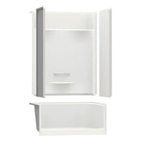 KDS 3448 AcrylX Alcove Center Drain Four-Piece Shower in White