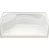 Essence base 3060 AcrylX Alcove Shower Base with Center Drain in White
