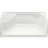 SPS 3060 AcrylX Alcove Shower Base with Center Drain in White