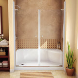 KDS 3460 AFR AcrylX Alcove Center Drain Four-Piece Shower in White